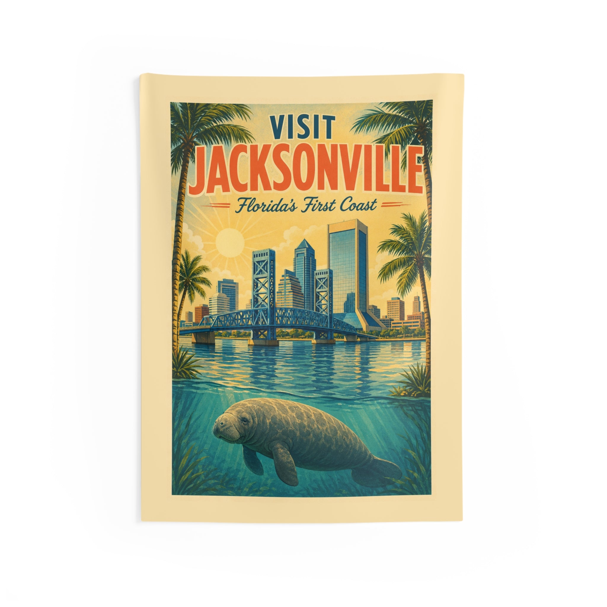 Visit Jacksonville Retro Florida Wall Art